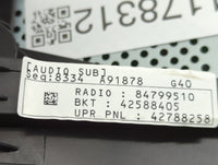 2021 Chevrolet Trax Radio AM FM Cd Player Receiver Replacement P/N:84799510 Fits OEM Used Auto Parts - Oemusedautoparts1.com