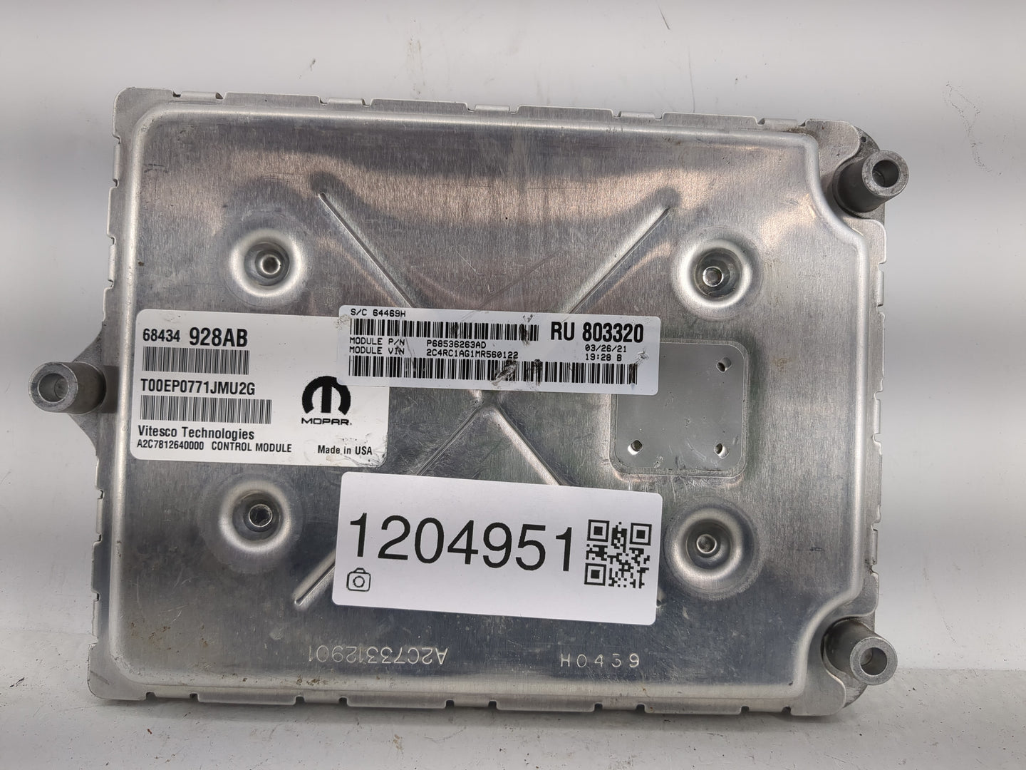 2021-2022 Chrysler Voyager PCM Engine Control Computer ECU ECM PCU OEM P/N:68434 928AB Fits Fits 2020 2021 2022 OEM Used Aut