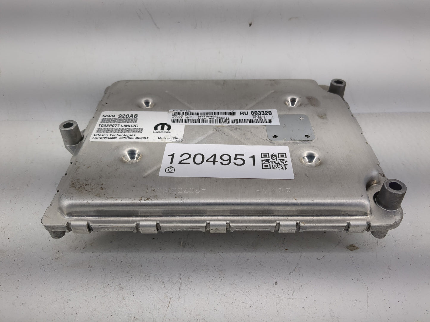 2021-2022 Chrysler Voyager PCM Engine Control Computer ECU ECM PCU OEM P/N:68434 928AB Fits Fits 2020 2021 2022 OEM Used Aut