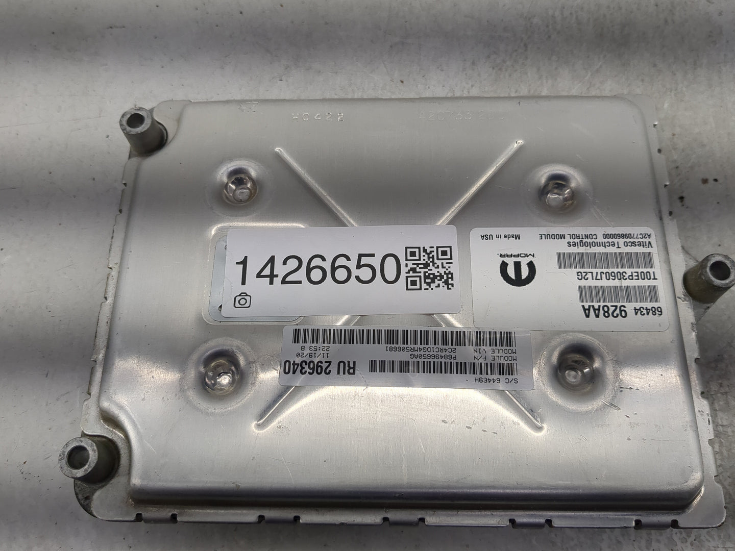 2021-2022 Chrysler Voyager PCM Engine Control Computer ECU ECM PCU OEM P/N:68434928AA Fits Fits 2020 2021 2022 OEM Used Auto