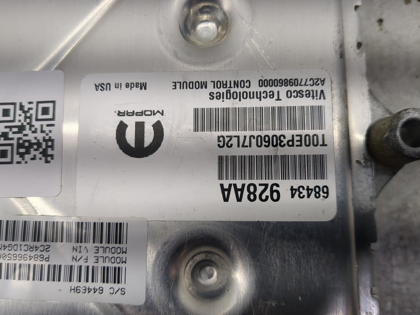2021-2022 Chrysler Voyager PCM Engine Control Computer ECU ECM PCU OEM P/N:68434928AA Fits Fits 2020 2021 2022 OEM Used Auto