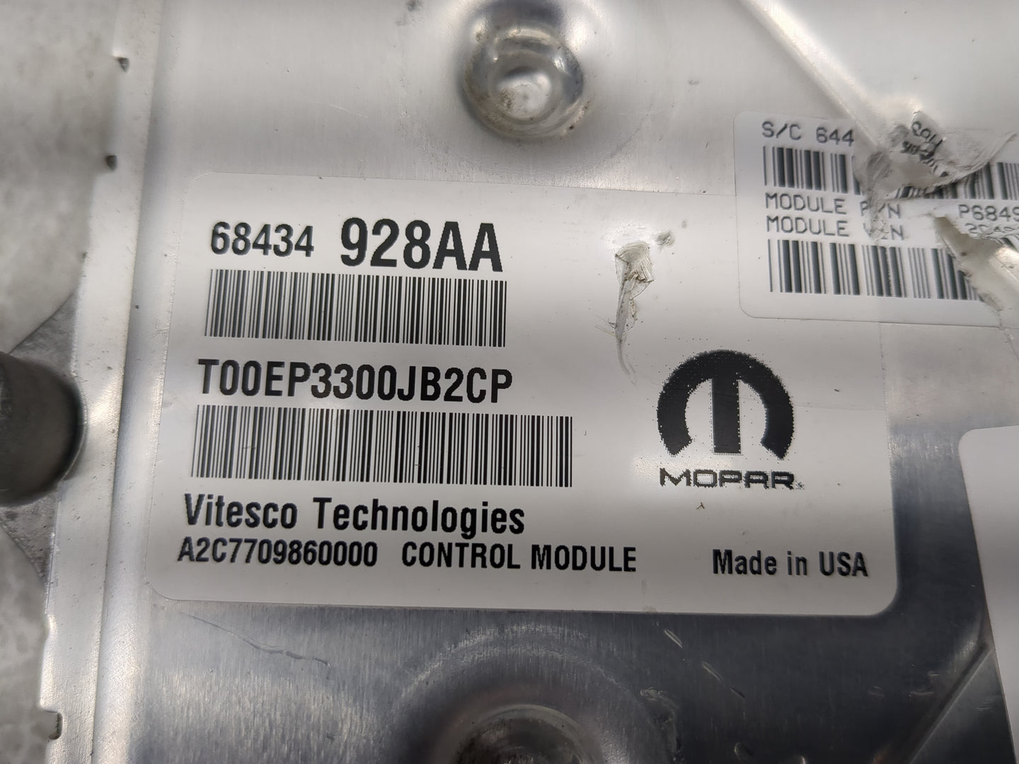 2021-2022 Chrysler Voyager PCM Engine Control Computer ECU ECM PCU OEM P/N:68434928aa Fits Fits 2020 2021 2022 OEM Used Auto