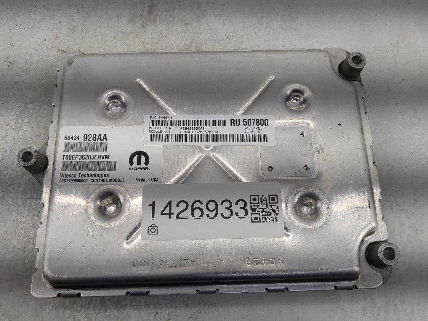 2021-2022 Chrysler Voyager PCM Engine Control Computer ECU ECM PCU OEM P/N:P68496650AI 68434928AA Fits Fits 2020 2021 2022 O