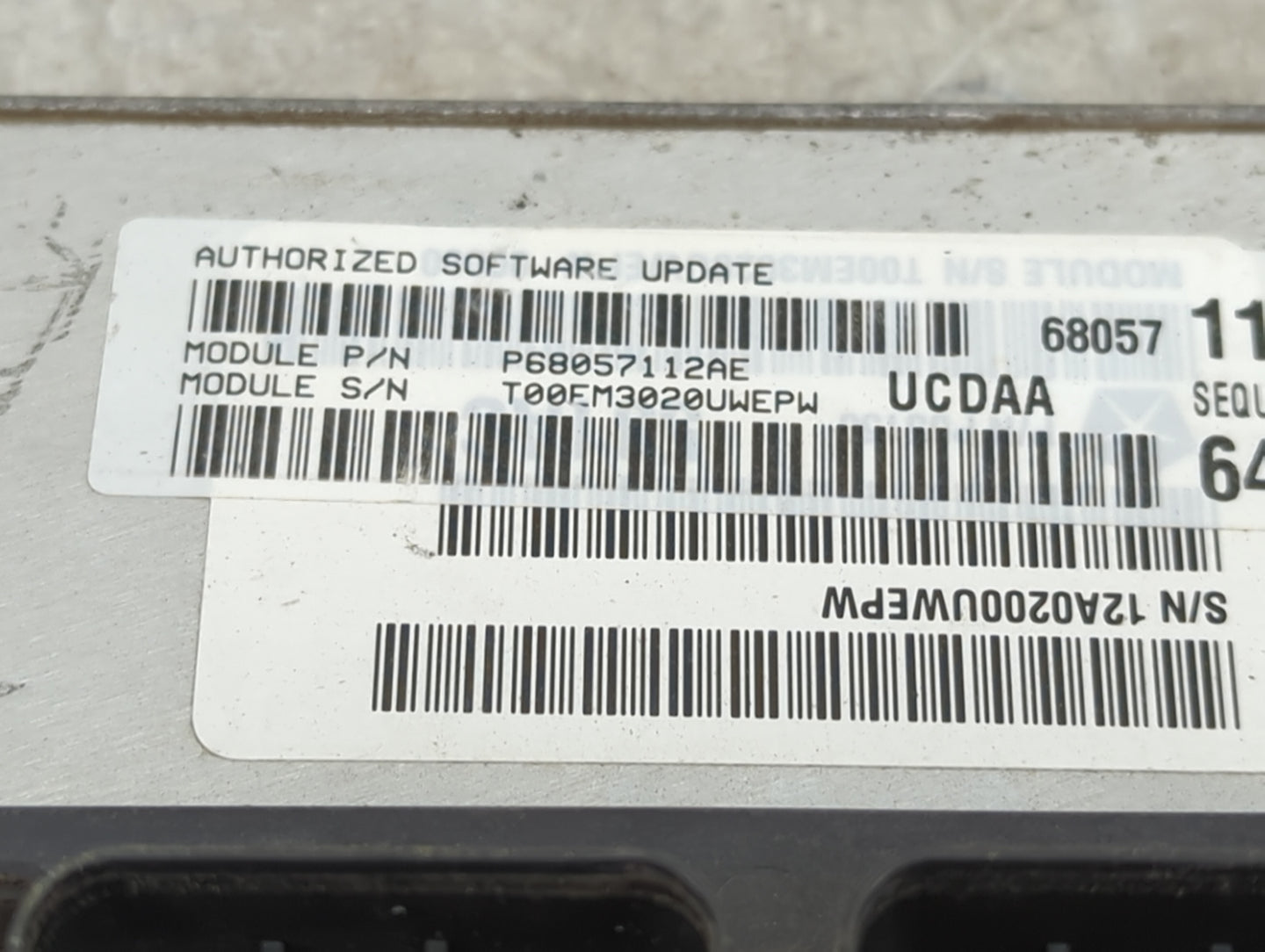 2021-2022 Chrysler Voyager PCM Engine Control Computer ECU ECM PCU OEM P/N:P68057112AE Fits Fits 2020 2021 2022 OEM Used Aut