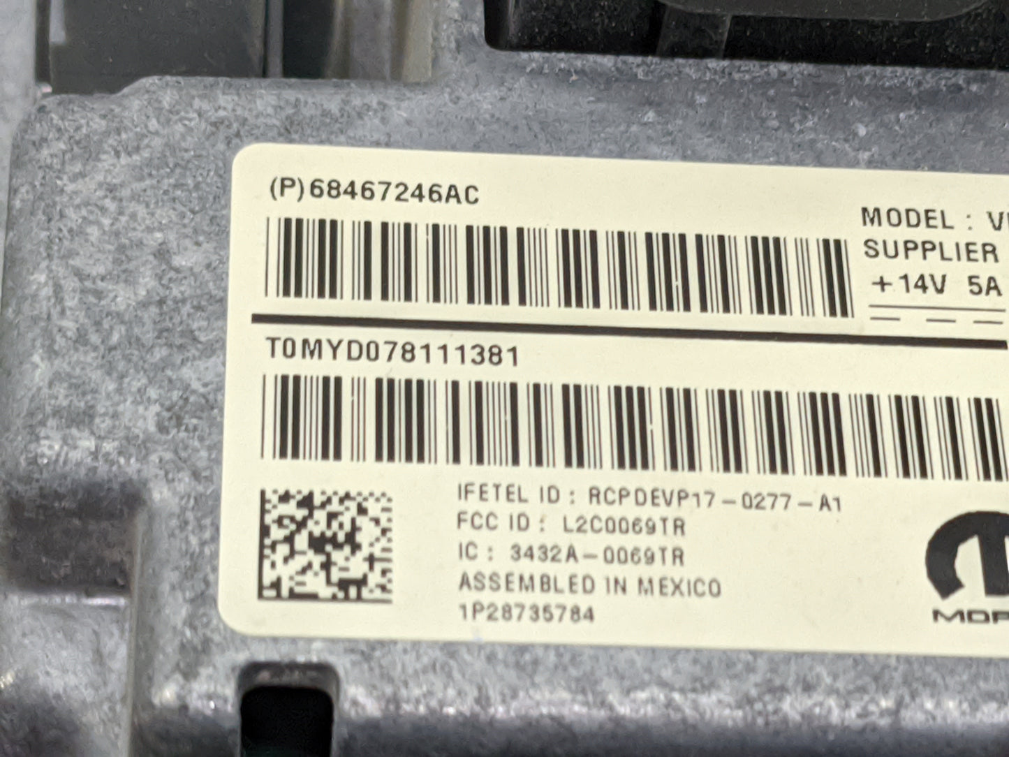 2020-2021 Chrysler Voyager Information Display Screen - Oemusedautoparts1.com