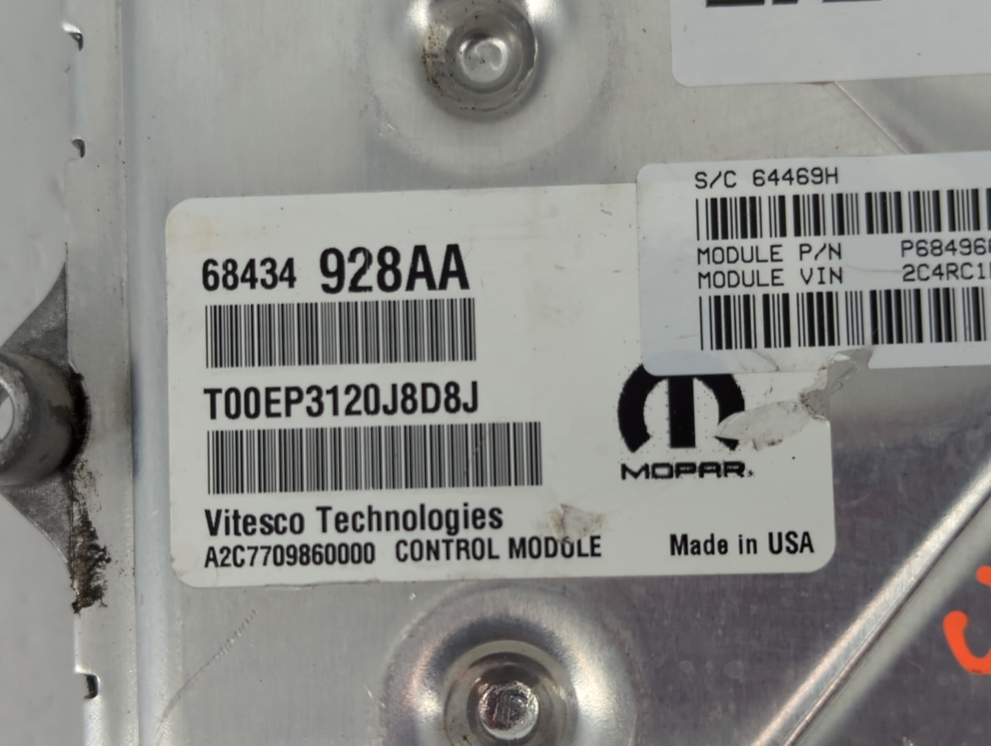 2021-2022 Chrysler Voyager PCM Engine Control Computer ECU ECM PCU OEM P/N:P68496650AH 68434928AA Fits Fits 2020 2021 2022 O