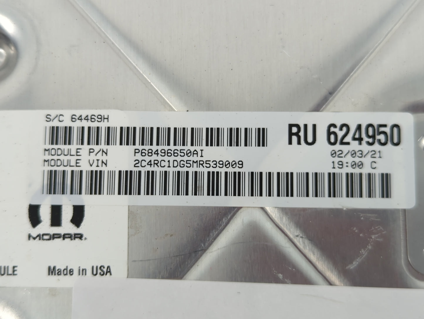 2021-2022 Chrysler Voyager PCM Engine Control Computer ECU ECM PCU OEM P/N:P68496650AI 68434928AA Fits Fits 2020 2021 2022 O