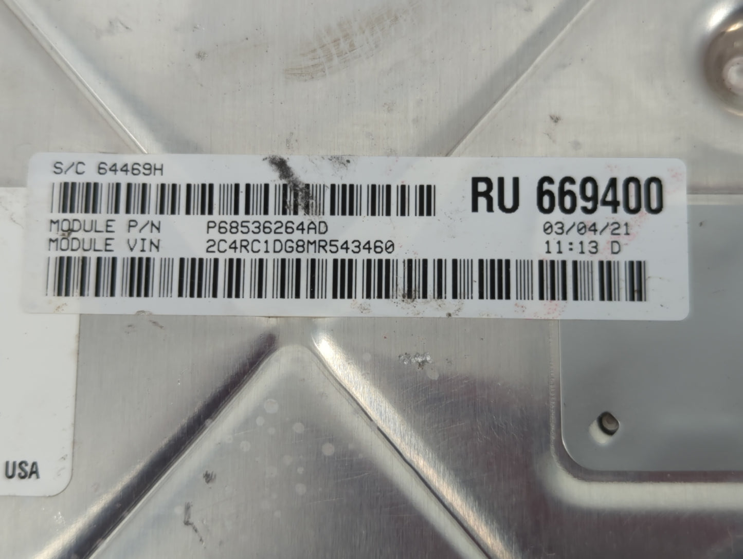 2021-2022 Chrysler Voyager PCM Engine Control Computer ECU ECM PCU OEM P/N:P68536264AD 68434928AA Fits Fits 2020 2021 2022 O