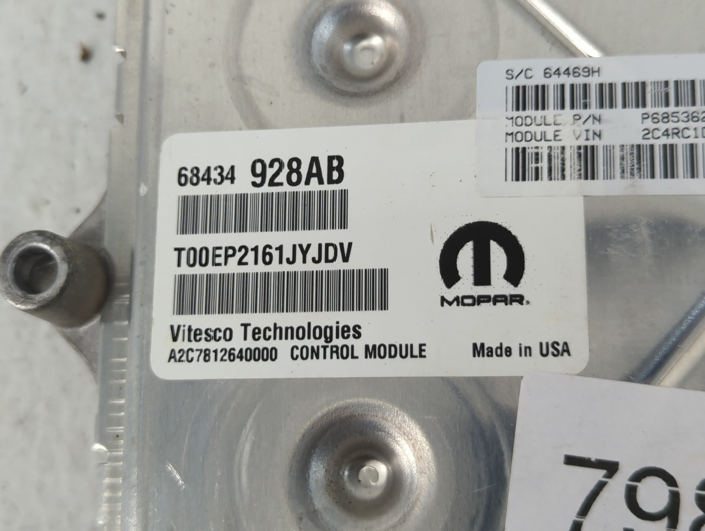 2021-2022 Chrysler Voyager PCM Engine Control Computer ECU ECM PCU OEM P/N:P68536264AE 68434928AB Fits Fits 2020 2021 2022 O