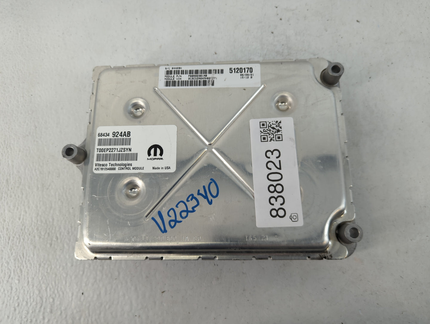 2020-2022 Dodge Challenger PCM Engine Control Computer ECU ECM PCU OEM P/N:P68434924AB Fits Fits 2020 2021 2022 OEM Used Aut