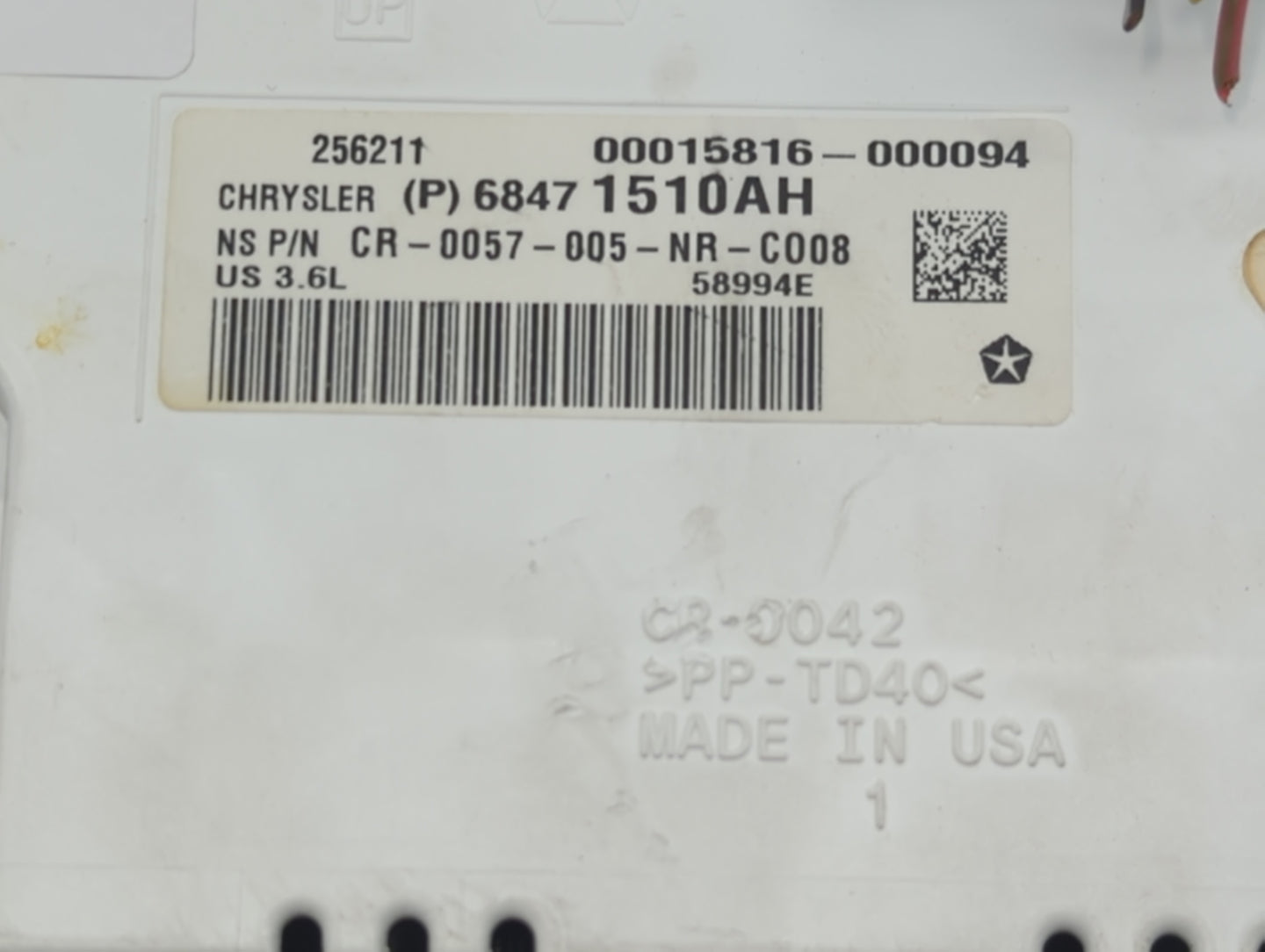 2021 Dodge Durango Instrument Cluster Speedometer Gauges P/N:68471510AH Fits OEM Used Auto Parts - Oemusedautoparts1.com