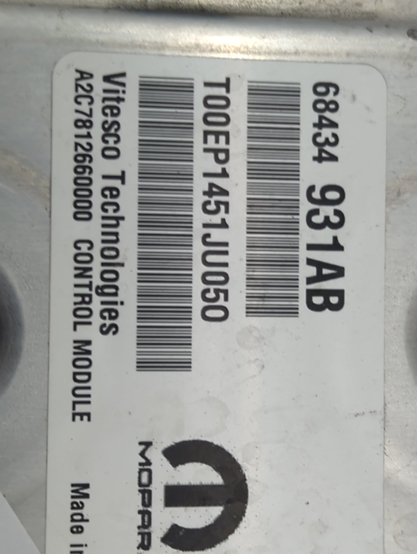 2020-2022 Dodge Durango PCM Engine Control Computer ECU ECM PCU OEM P/N:P68554948AD 68434931AB Fits Fits 2020 2021 2022 OEM 
