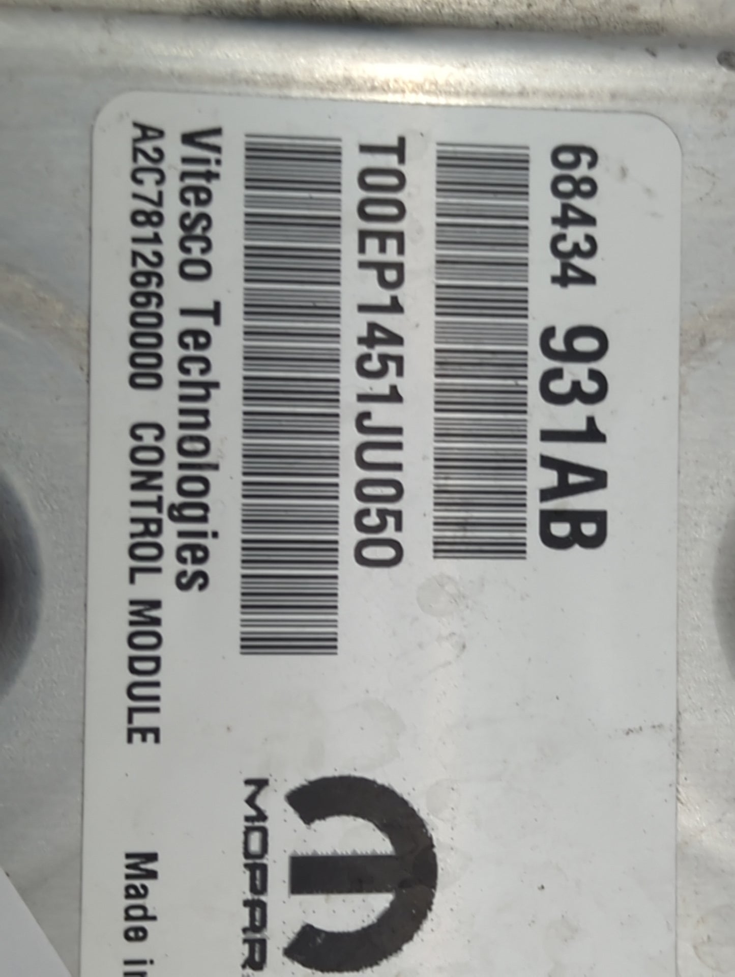 2020-2022 Dodge Durango PCM Engine Control Computer ECU ECM PCU OEM P/N:P68554948AD 68434931AB Fits Fits 2020 2021 2022 OEM 