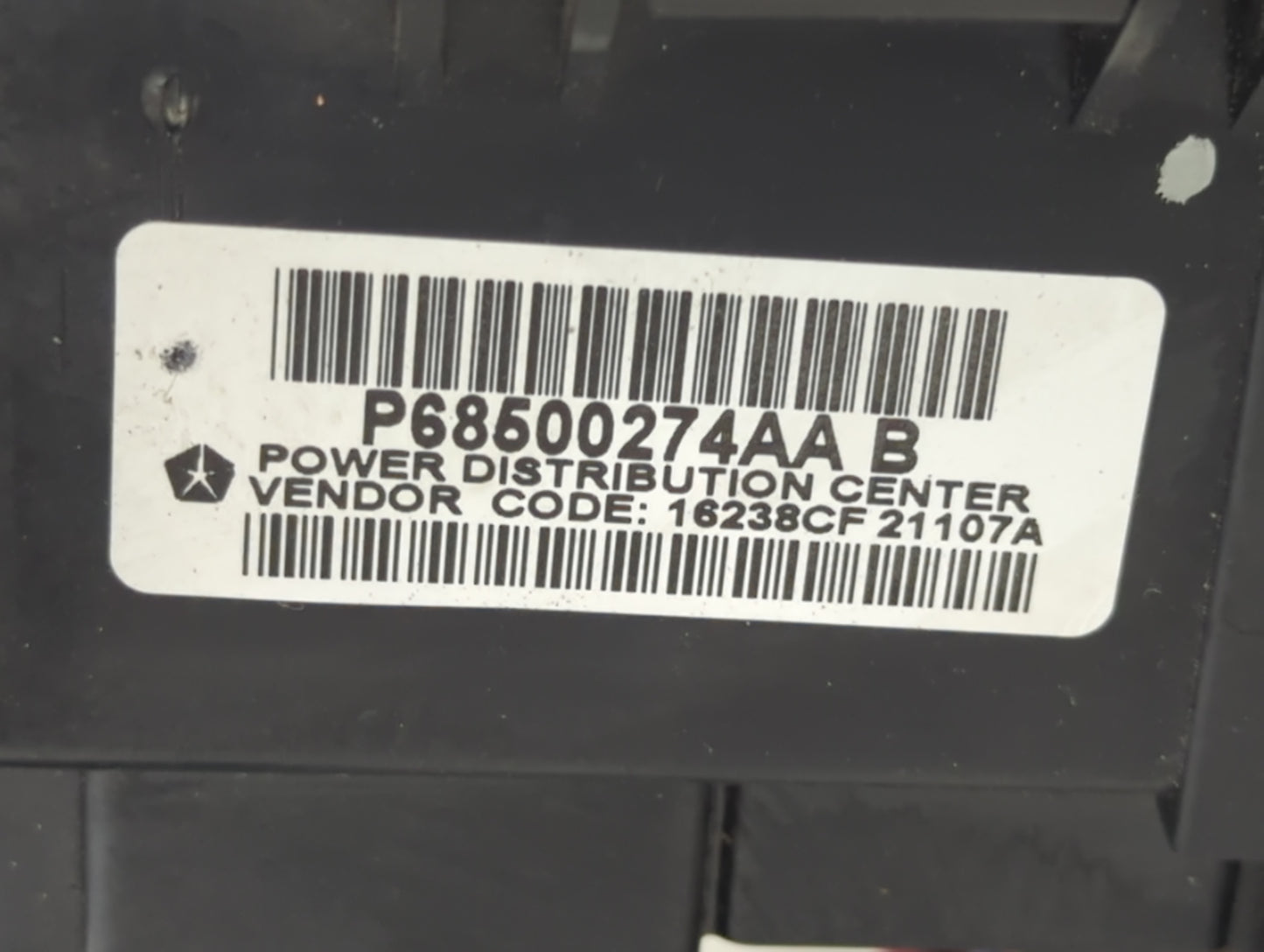 2021 Dodge Durango Fusebox Fuse Box Panel Relay Module P/N:P68500274AA Fits OEM Used Auto Parts - Oemusedautoparts1.com