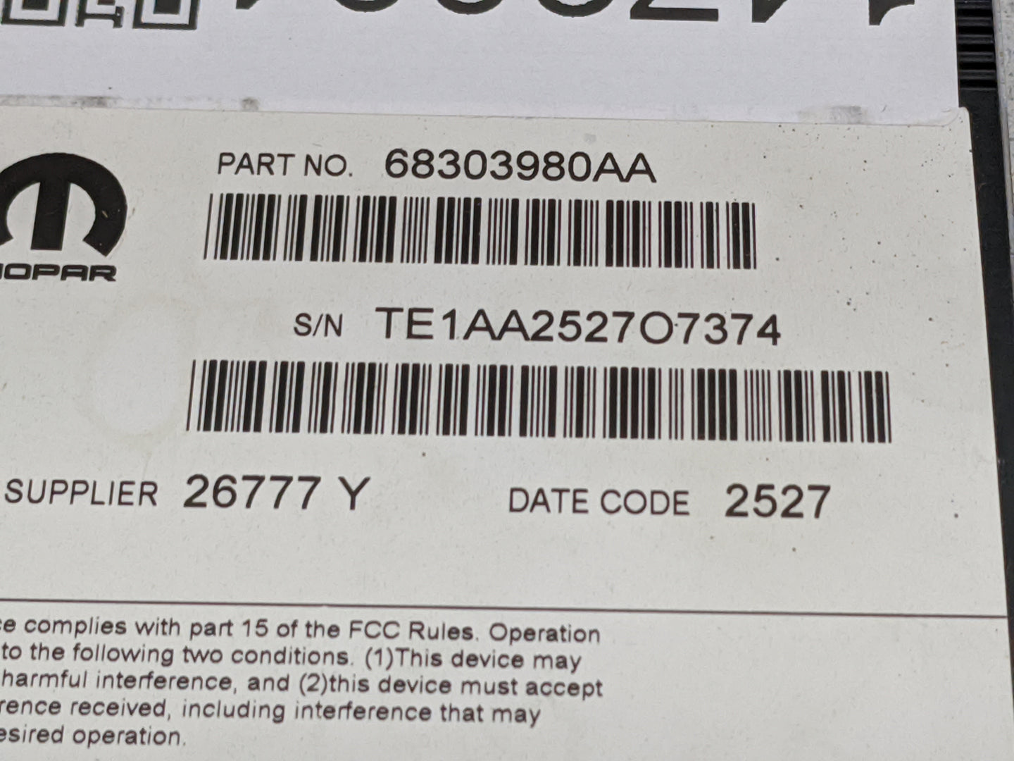 2016-2020 Dodge Durango Radio Speaker Amplifier 68303980aa - Oemusedautoparts1.com
