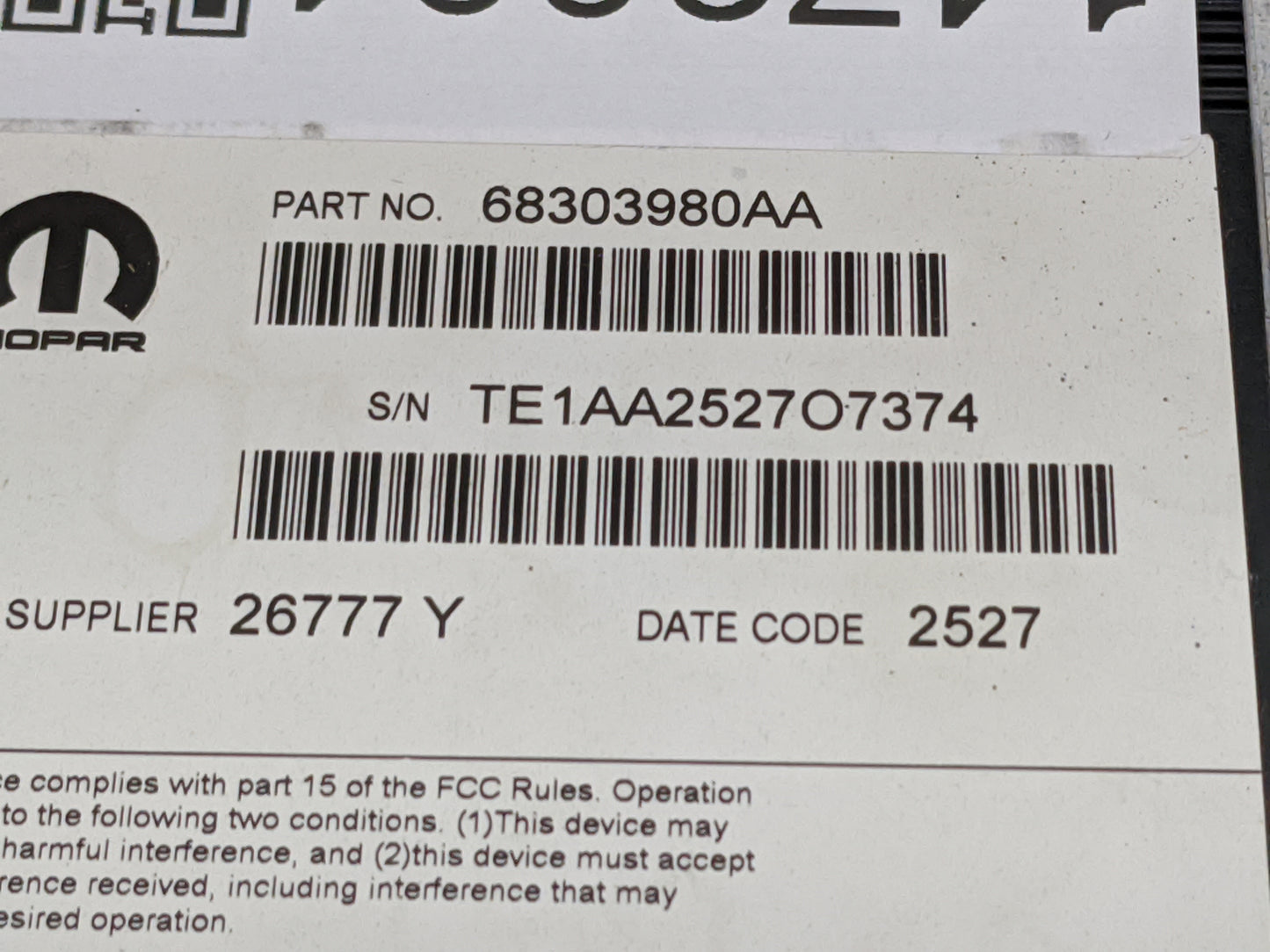 2016-2020 Dodge Durango Radio Speaker Amplifier 68303980aa - Oemusedautoparts1.com