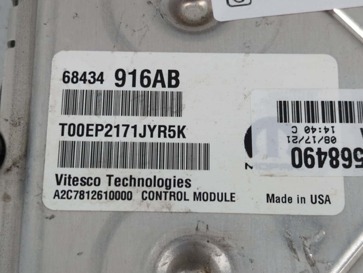2021 Dodge Ram 1500 PCM Engine Control Computer ECU ECM PCU OEM P/N:68434916AB Fits Fits 2022 OEM Used Auto Parts - Oemuseda