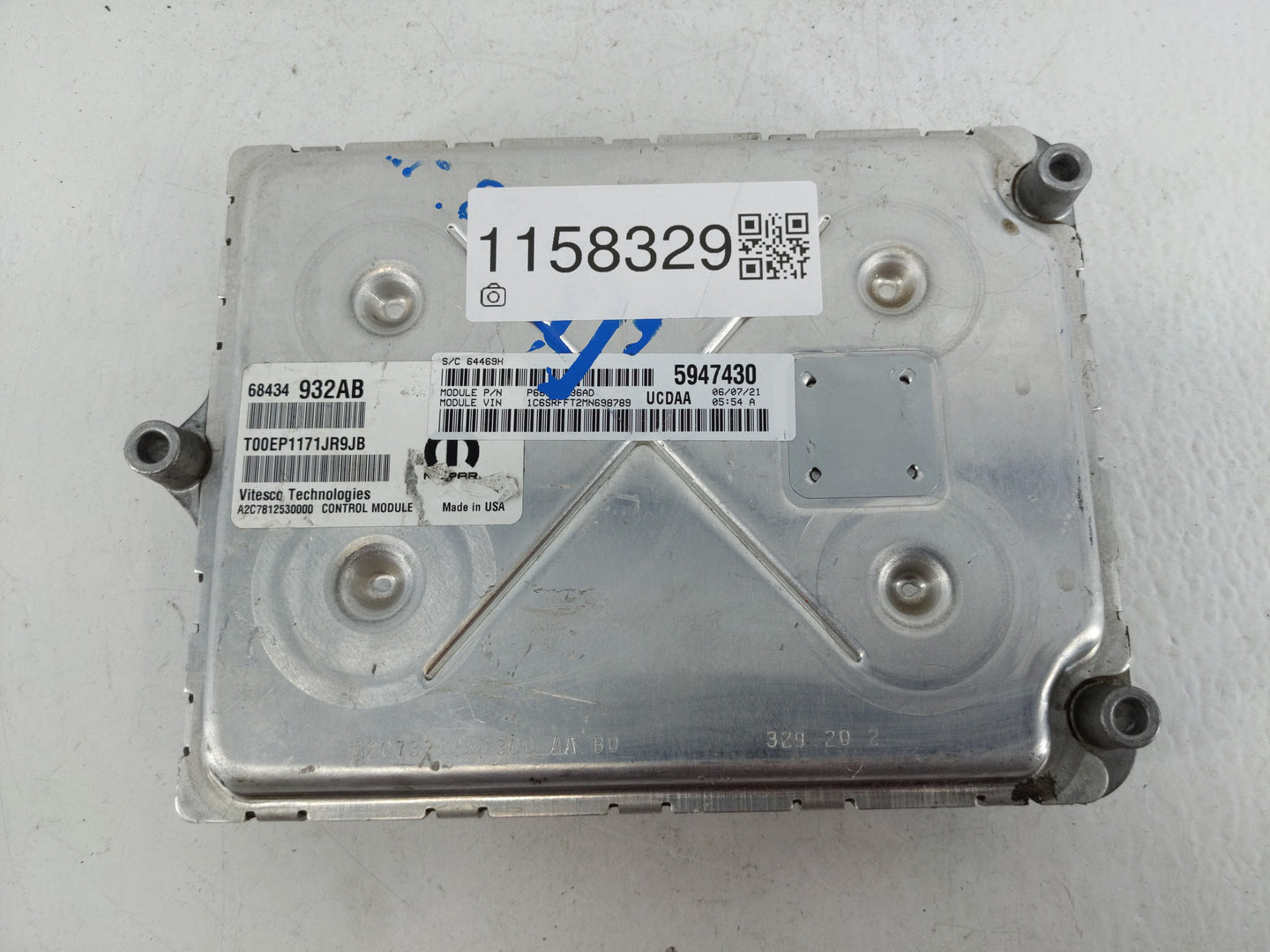 2021 Dodge Ram 1500 PCM Engine Control Computer ECU ECM PCU OEM P/N:68434932AB Fits Fits 2020 2022 OEM Used Auto Parts - Oem