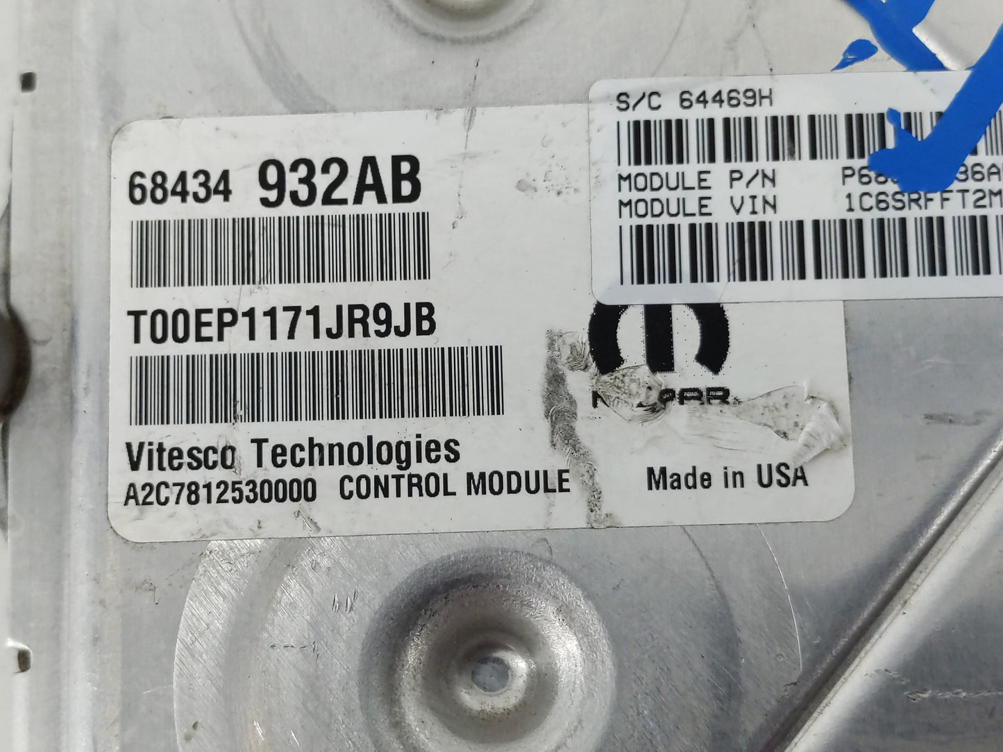 2021 Dodge Ram 1500 PCM Engine Control Computer ECU ECM PCU OEM P/N:68434932AB Fits Fits 2020 2022 OEM Used Auto Parts - Oem