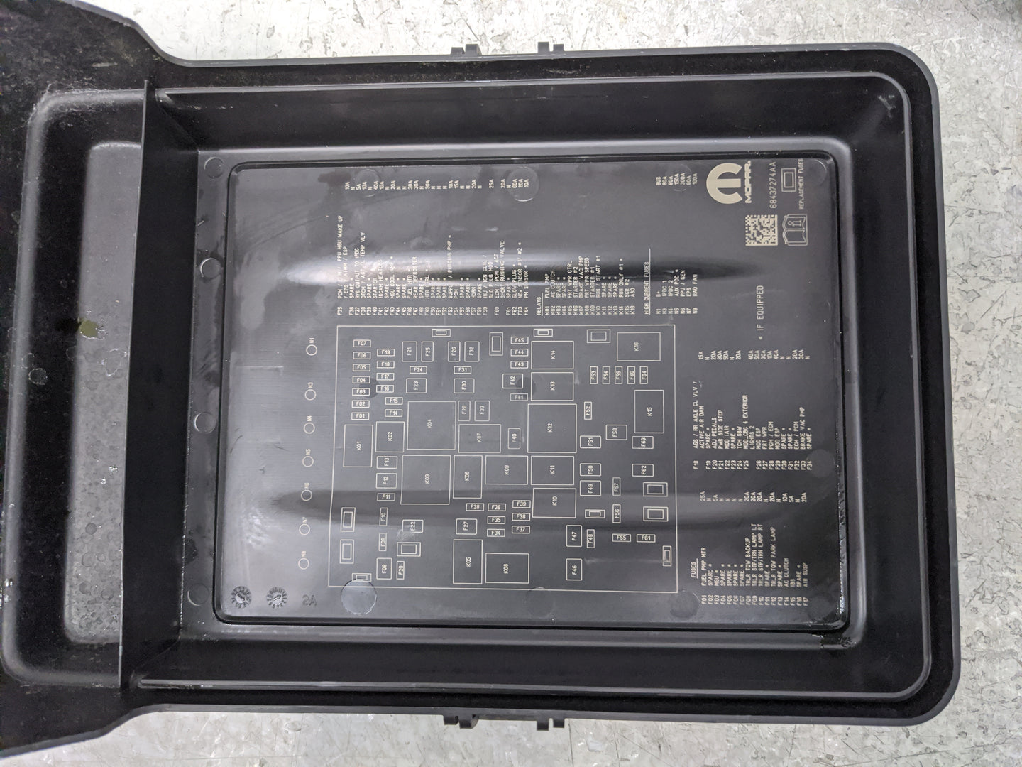 2021 Dodge Ram 1500 Fusebox Fuse Box Panel Relay Module P/N:68437274AA Fits OEM Used Auto Parts - Oemusedautoparts1.com