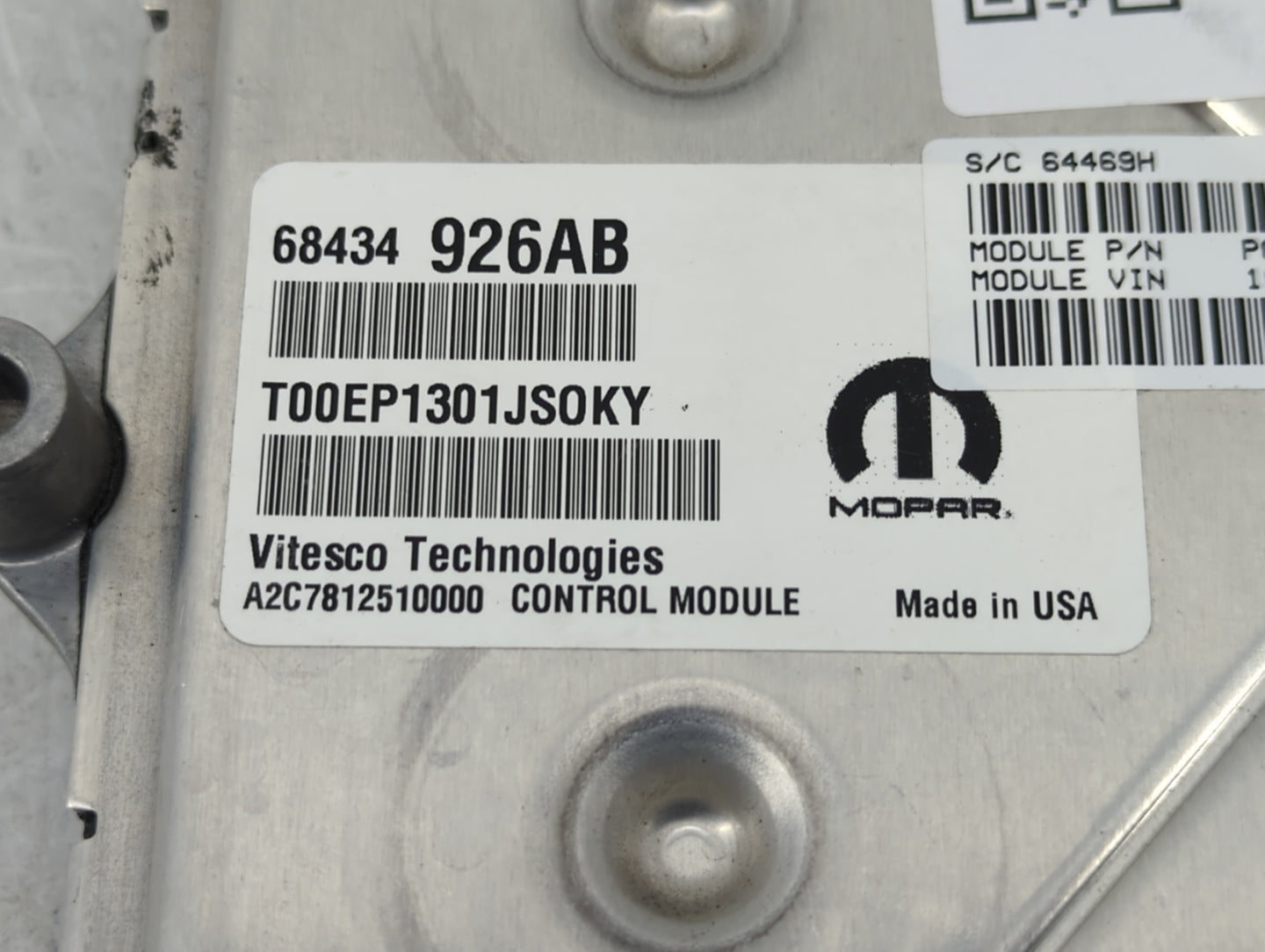 2021 Dodge Ram 1500 PCM Engine Control Computer ECU ECM PCU OEM P/N:68434926AB Fits Fits 2020 2022 OEM Used Auto Parts - Oem