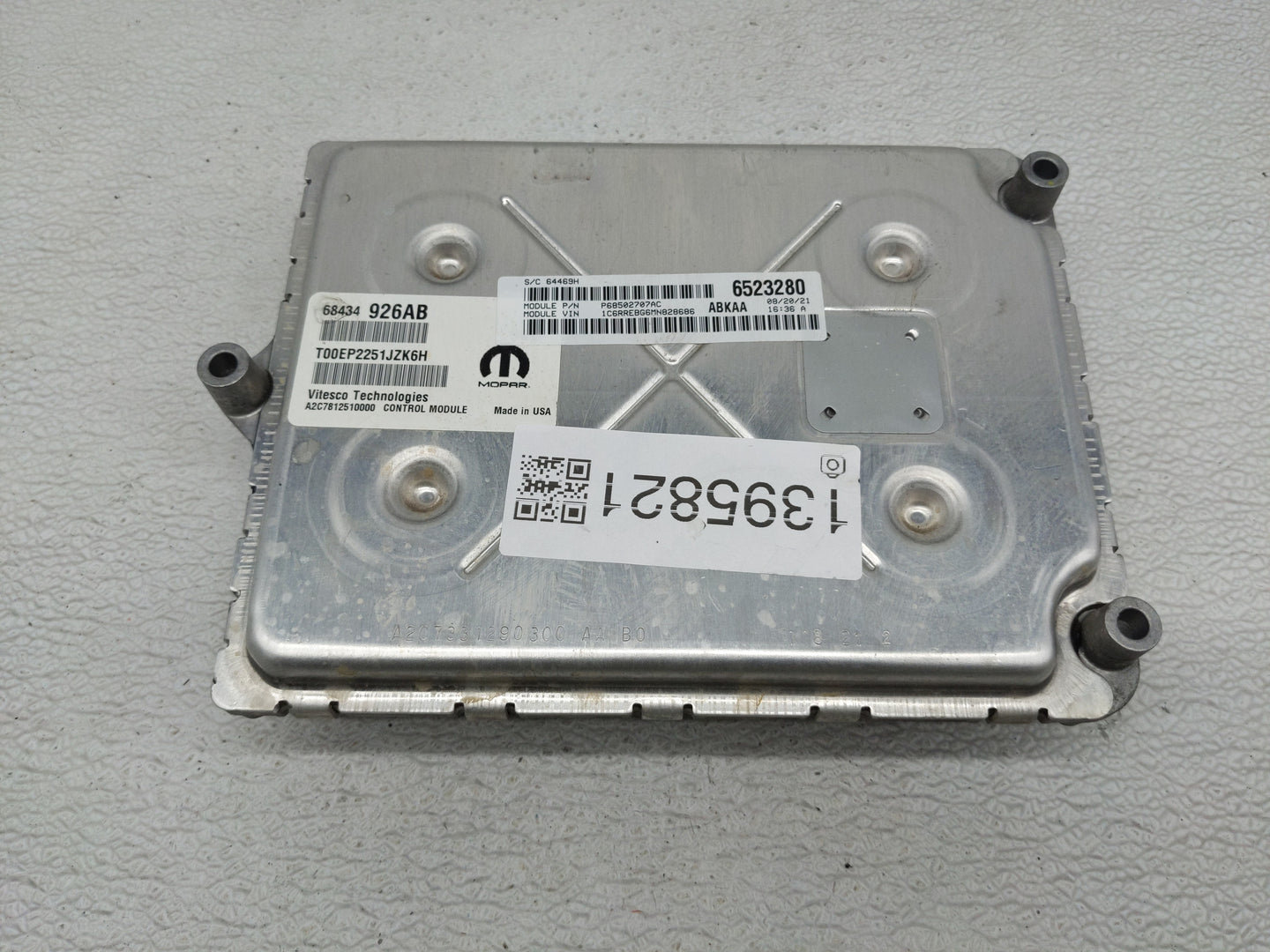2021 Dodge Ram 1500 PCM Engine Control Computer ECU ECM PCU OEM P/N:68434926AB Fits Fits 2020 2022 OEM Used Auto Parts - Oem