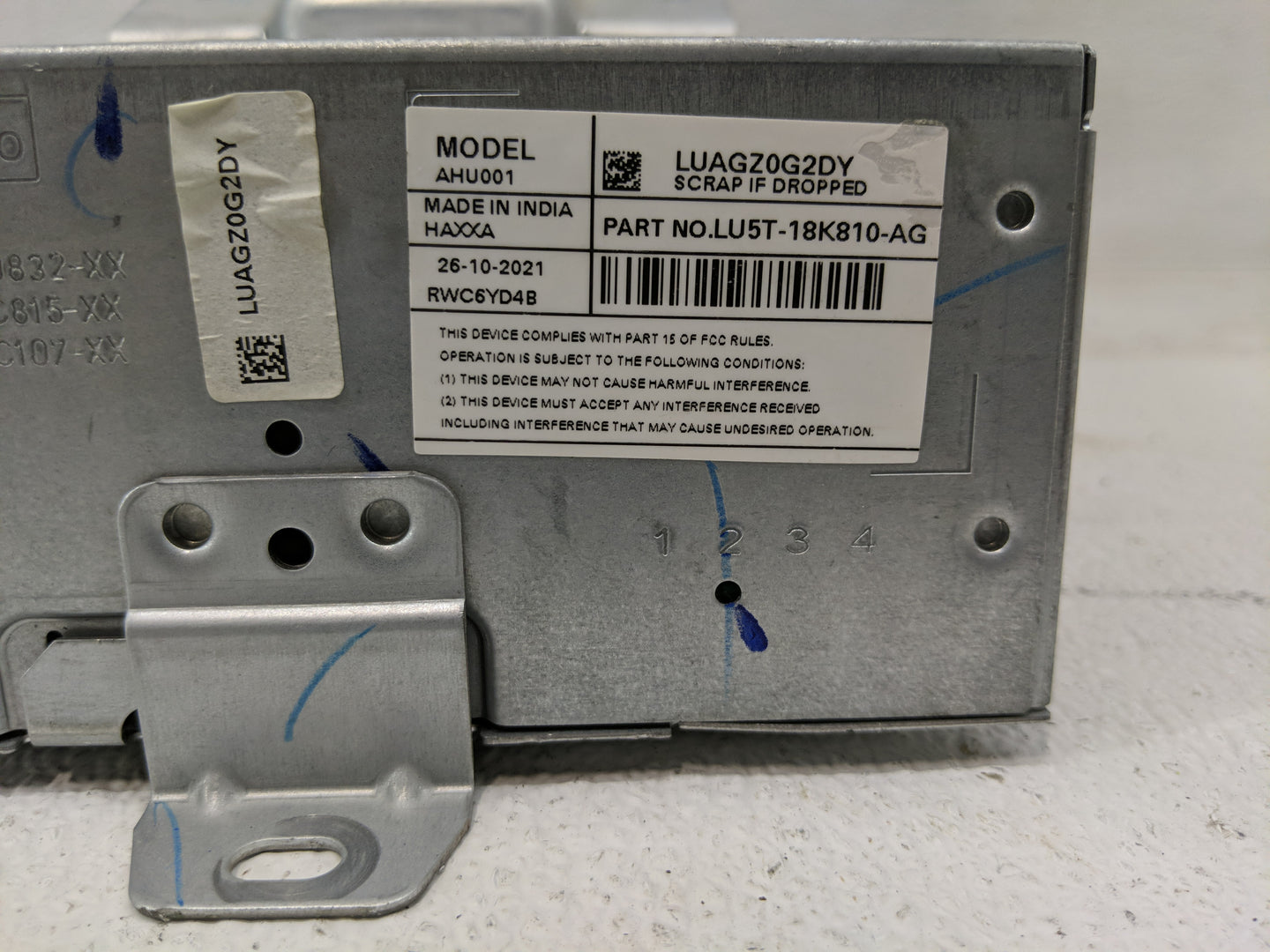 2021-2022 Ford Ecosport Radio AM FM Cd Player Receiver Replacement P/N:LU5T-18K810-AG Fits Fits 2021 2022 OEM Used Auto Part