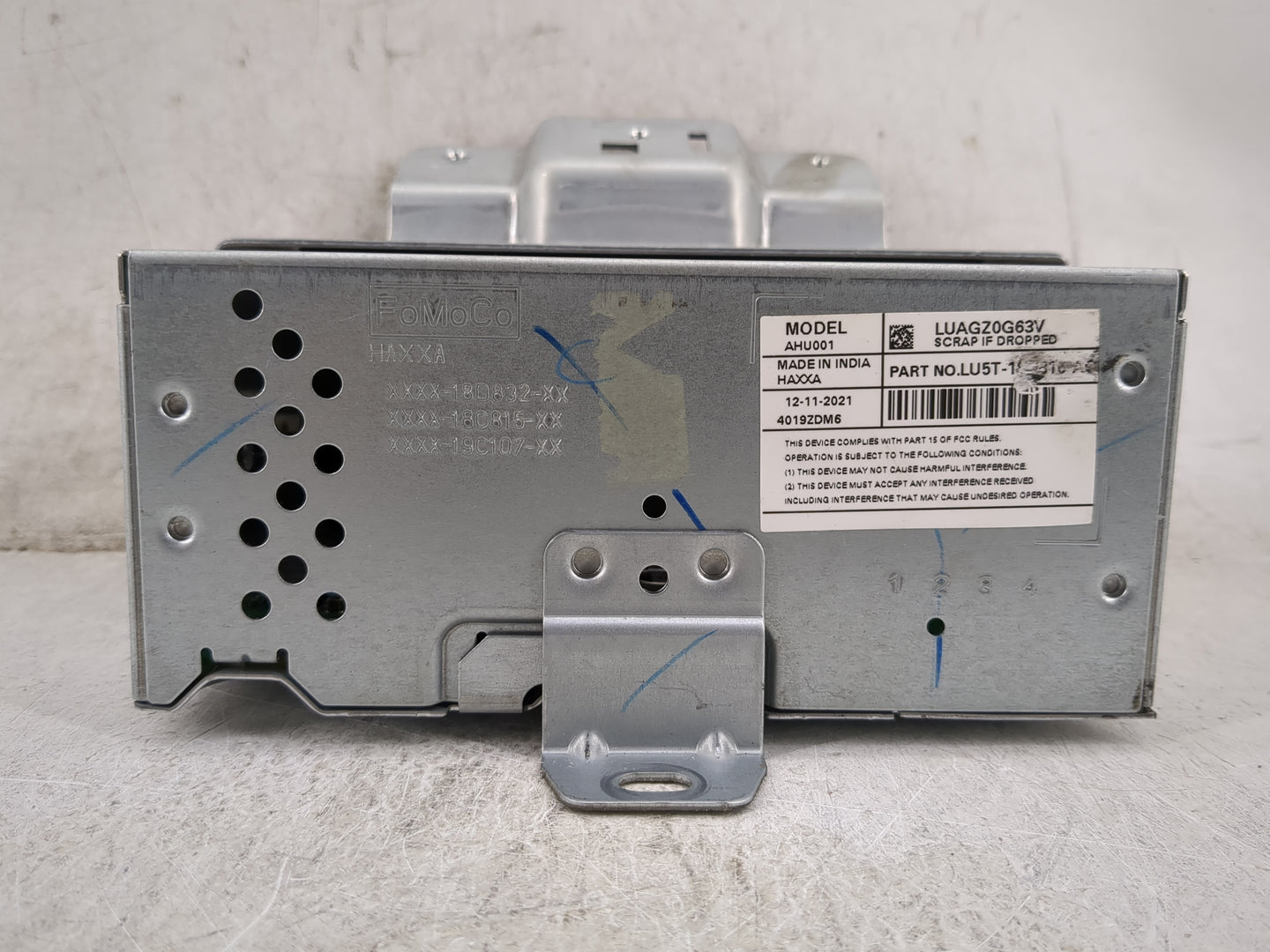 2021-2022 Ford Ecosport Radio AM FM Cd Player Receiver Replacement P/N:LUAGZ0G63V AHU001 Fits Fits 2021 2022 OEM Used Auto P