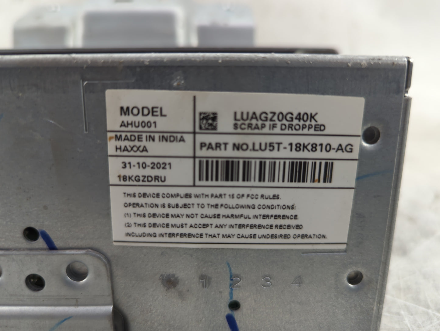 2018-2022 Ford Ecosport Radio AM FM Cd Player Receiver Replacement P/N:LU5T-18K810-AG LUAGZ0G40K Fits OEM Used Auto Parts - 