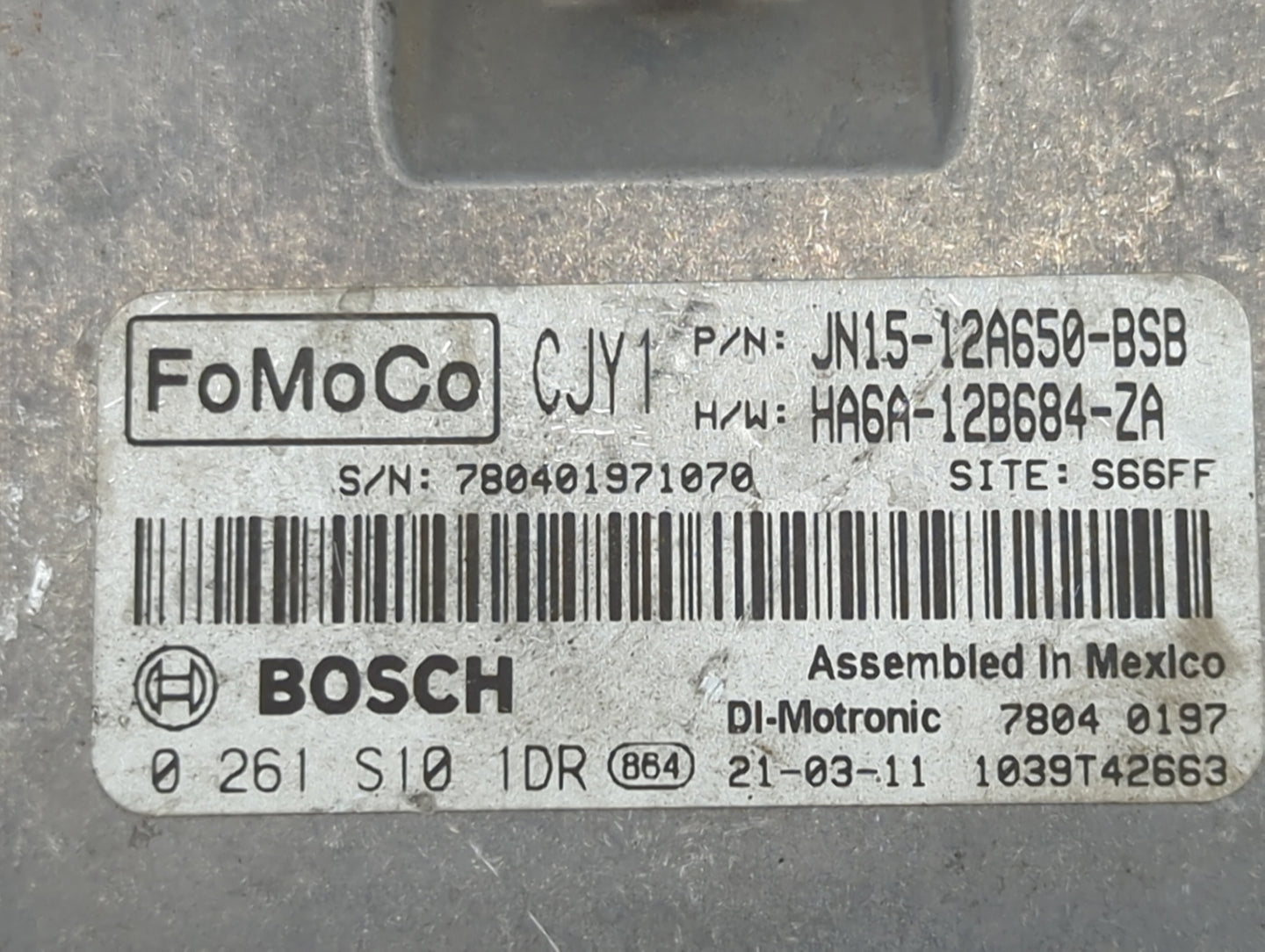 2018-2021 Ford Ecosport PCM Engine Control Computer ECU ECM PCU OEM P/N:JN15-12A650-BSB HA6A-12B684-ZA Fits OEM Used Auto Pa