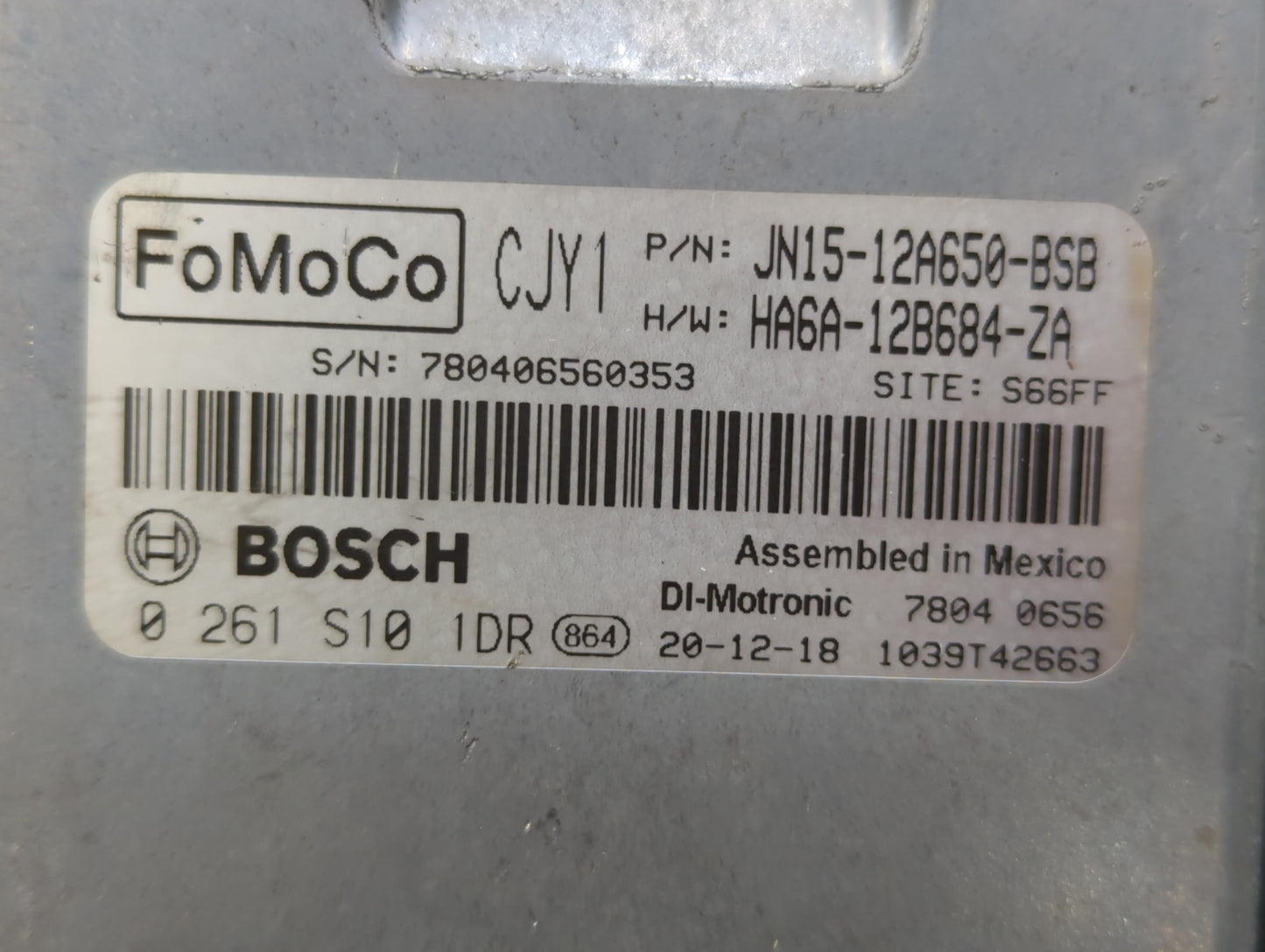 2018-2021 Ford Ecosport PCM Engine Control Computer ECU ECM PCU OEM P/N:JN15-12A650-BSB Fits Fits 2018 2019 2020 2021 OEM Us