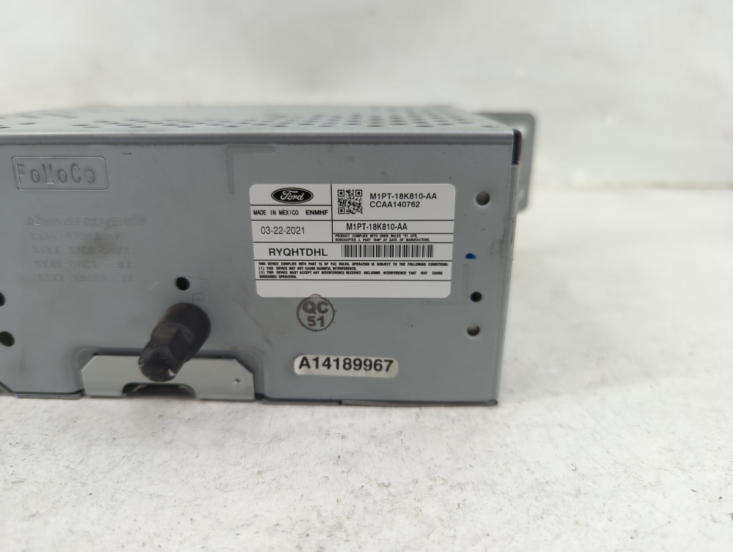 2021-2022 Ford Escape Radio AM FM Cd Player Receiver Replacement P/N:M1PT-18K810-AA CCAA140762 Fits Fits 2021 2022 OEM Used 