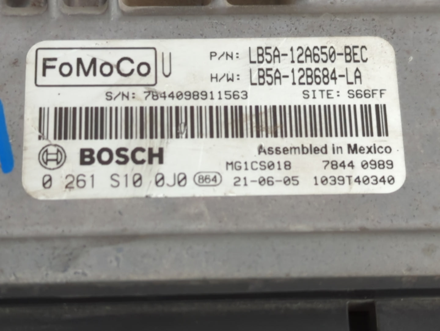 2020-2022 Ford Explorer PCM Engine Control Computer ECU ECM PCU OEM P/N:0 261 S10 0J0 LB5A-12A650-BEC Fits Fits 2020 2021 20