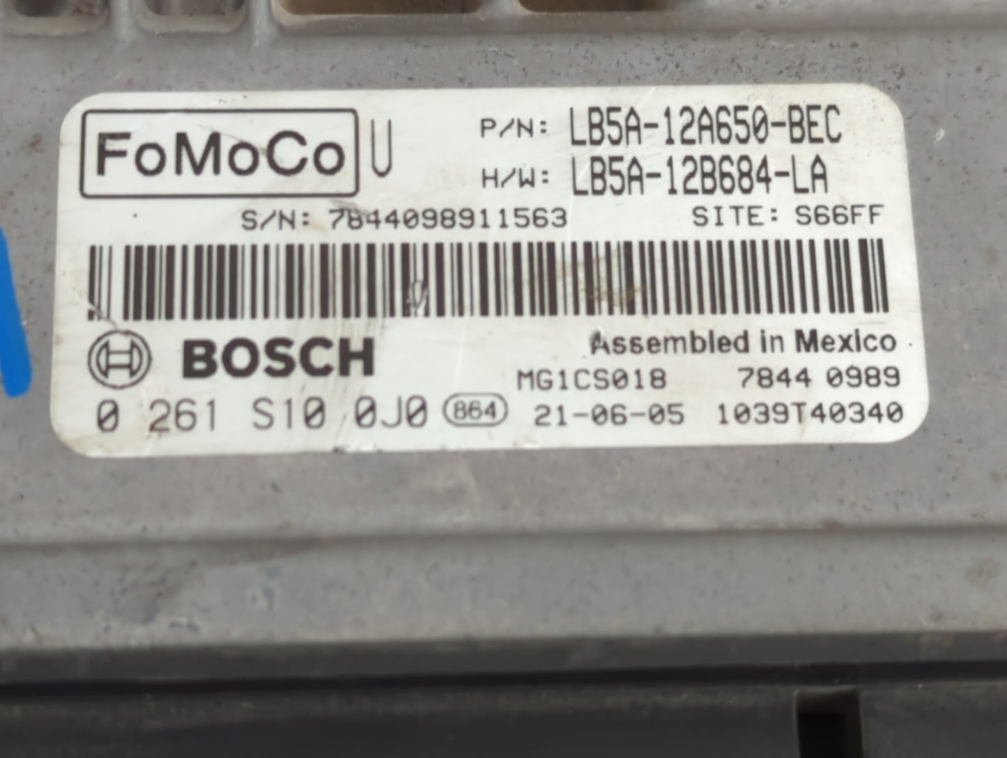 2020-2022 Ford Explorer PCM Engine Control Computer ECU ECM PCU OEM P/N:0 261 S10 0J0 LB5A-12A650-BEC Fits Fits 2020 2021 20
