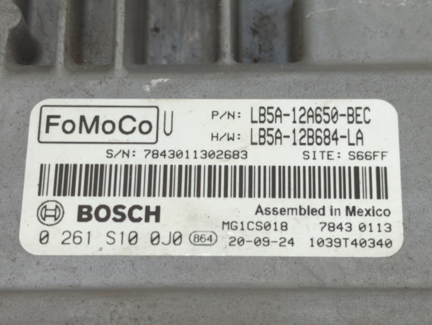 2020-2022 Ford Explorer PCM Engine Control Computer ECU ECM PCU OEM P/N:0 261 S10 0J0 LB5A-12A650-BEC Fits Fits 2020 2021 20