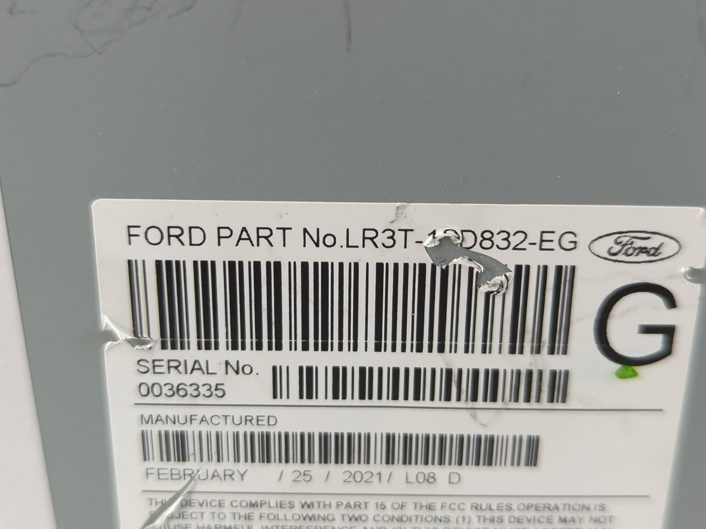 2019 Ford Mustang Radio AM FM Cd Player Receiver Replacement Fits OEM Used Auto Parts - Oemusedautoparts1.com