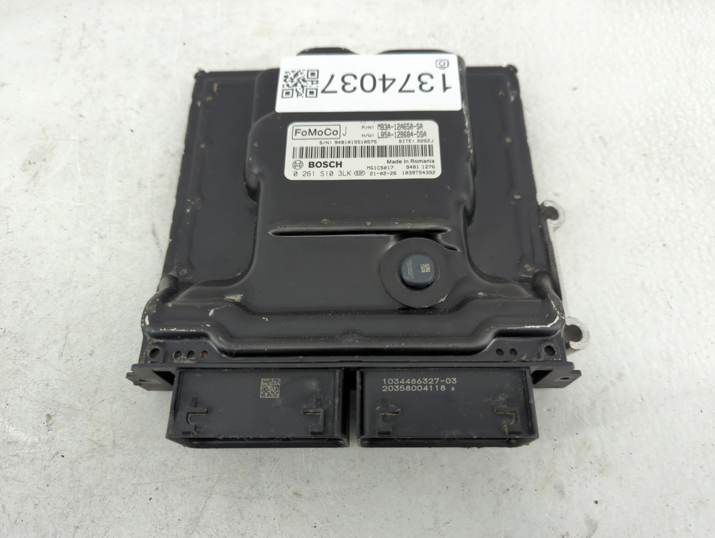 2021-2022 Ford Ranger PCM Engine Control Computer ECU ECM PCU OEM P/N:MB3A-12A650-SA Fits Fits 2021 2022 OEM Used Auto Parts