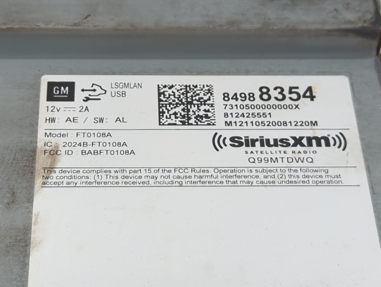 2021 Gmc Canyon Radio AM FM Cd Player Receiver Replacement P/N:84988354 Fits Fits 2020 2022 OEM Used Auto Parts - Oemusedaut