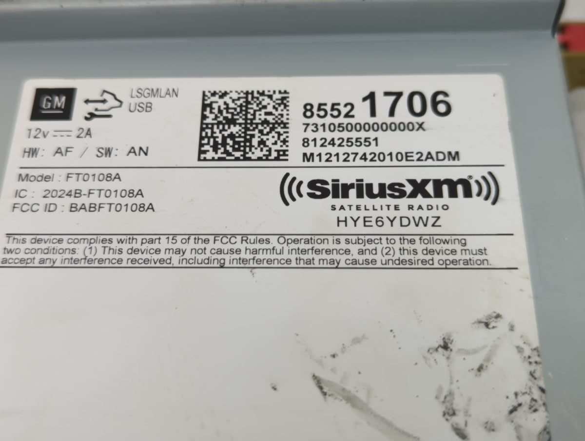 2020-2022 Gmc Sierra 1500 Radio AM FM Cd Player Receiver Replacement P/N:85521706 Fits Fits 2020 2021 2022 OEM Used Auto Par