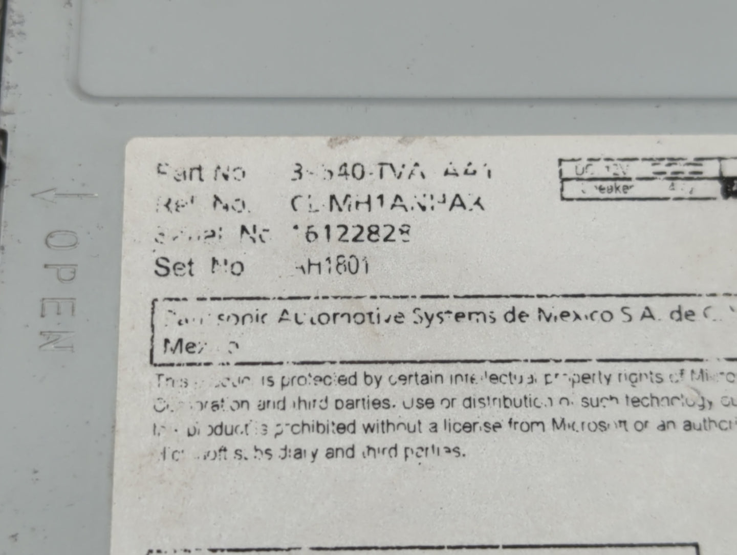 2021 Honda Accord Radio AM FM Cd Player Receiver Replacement Fits OEM Used Auto Parts - Oemusedautoparts1.com