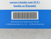 2021 Honda Civic Owners Manual Book Guide P/N:00X31-TBA-G500 OEM Used Auto Parts - Oemusedautoparts1.com