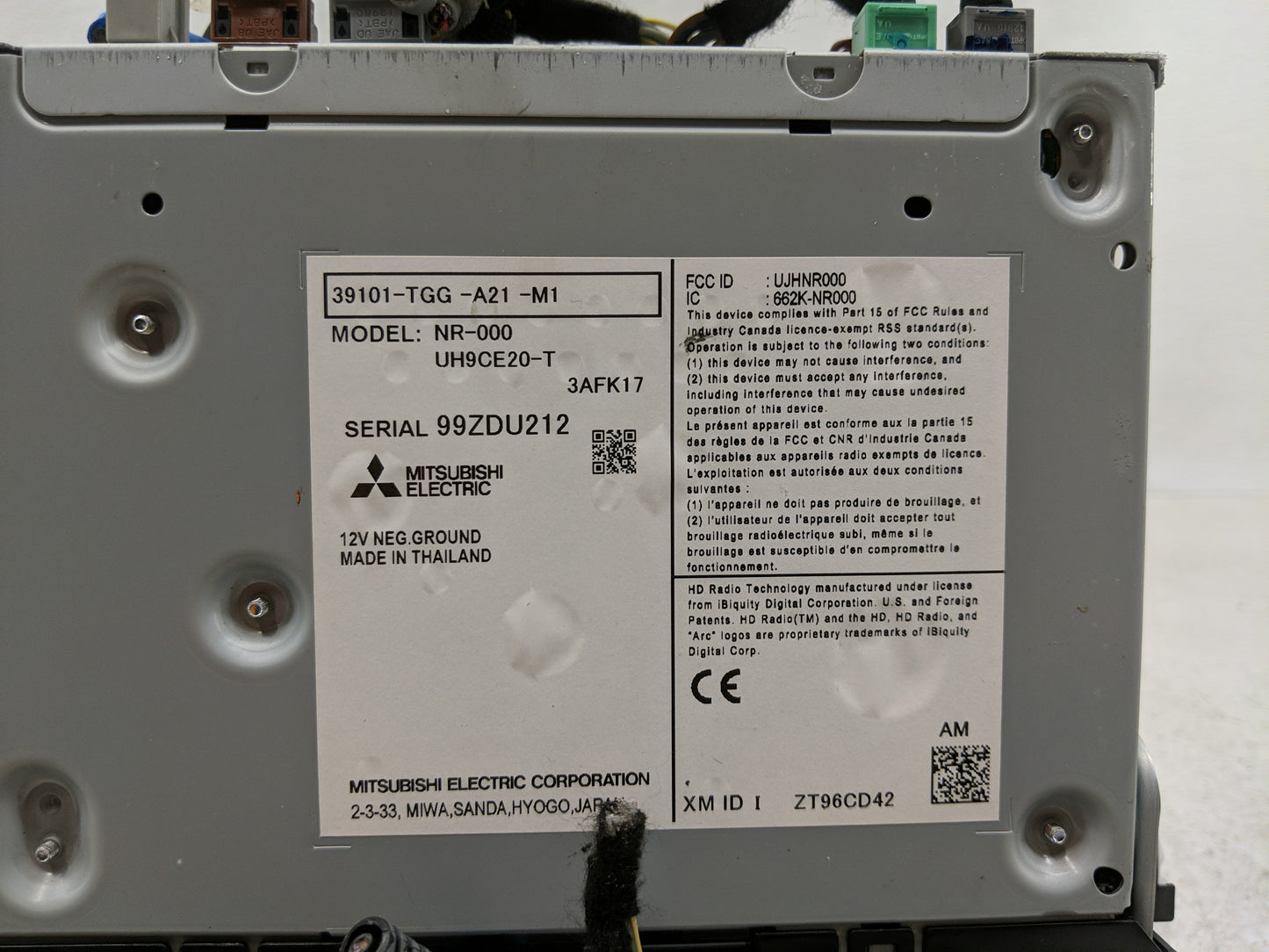2019-2021 Honda Civic Radio AM FM Cd Player Receiver Replacement P/N:39101-TGG-A21-M1 Fits Fits 2019 2020 2021 OEM Used Auto