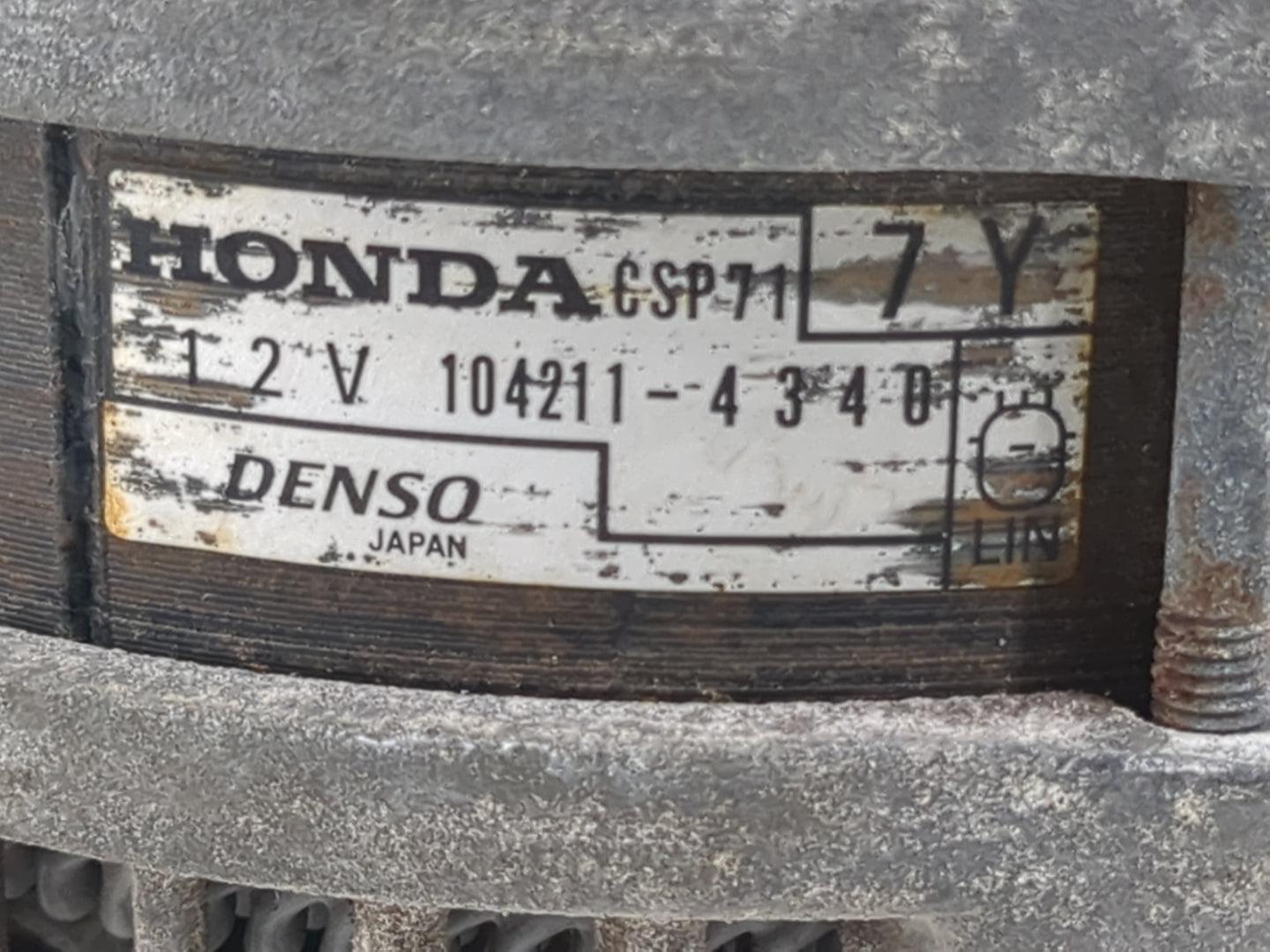 2017-2022 Honda Civic Alternator Replacement Generator Charging Assembly Engine OEM P/N:104211-4340 Fits OEM Used Auto Parts