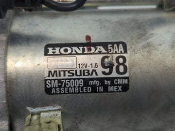 2016-2017 Honda Civic Car Starter Motor Solenoid OEM P/N:SM-75009 Fits Fits 2016 2017 2020 OEM Used Auto Parts