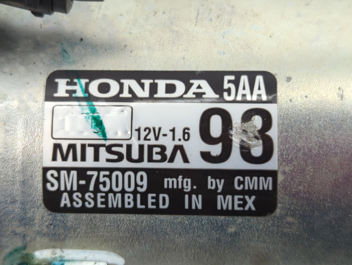 2016-2017 Honda Civic Car Starter Motor Solenoid OEM P/N:SM-75009 Fits Fits 2016 2017 2020 OEM Used Auto Parts - Oemusedauto
