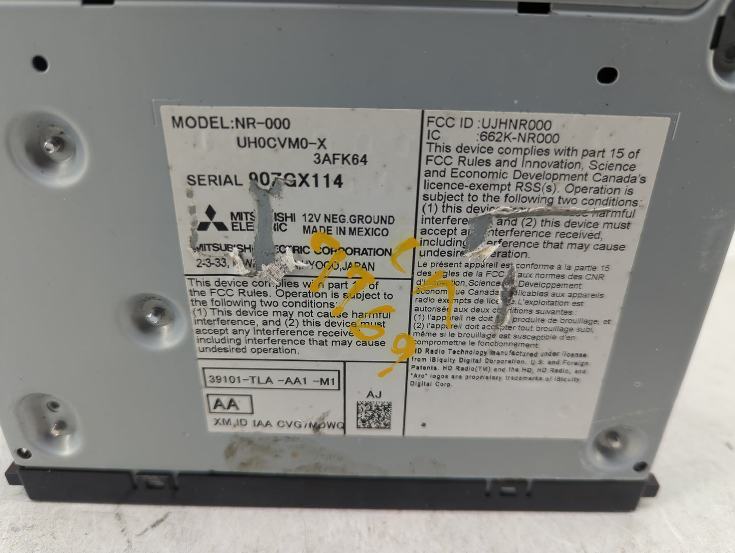 2018-2022 Honda Cr-V Radio AM FM Cd Player Receiver Replacement P/N:39101-TLA-AA1-M1 Fits Fits 2018 2019 2020 2021 2022 OEM 