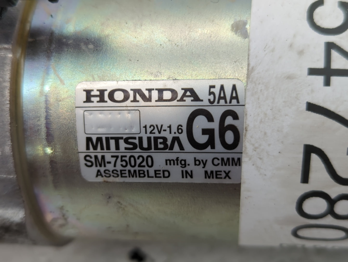 2021-2022 Honda Cr-V Car Starter Motor Solenoid OEM P/N:SM-75020 Fits Fits 2021 2022 OEM Used Auto Parts - Oemusedautoparts1