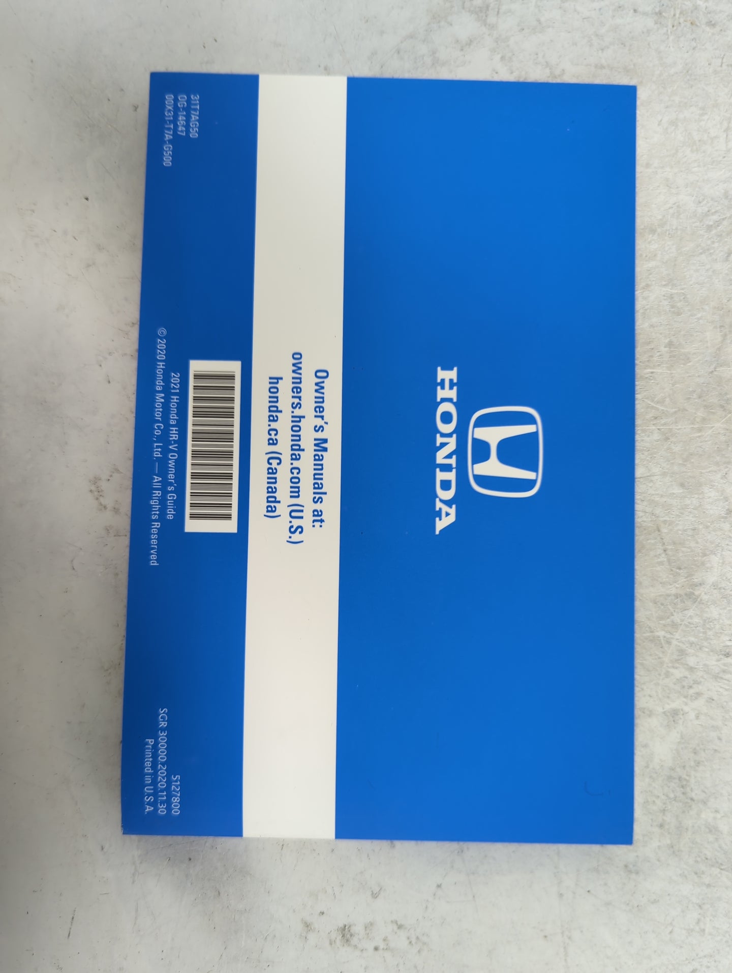 2021 Honda Hr-V Owners Manual Book Guide P/N:31T7AG50 0G-14647, 00X31-T7A-G500, Y1260, CI-12970, 00X31-H21-8000 OEM Used Aut