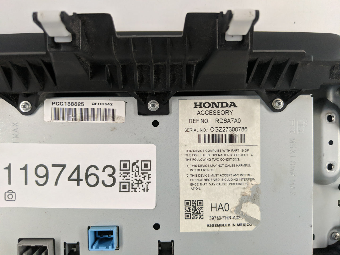 2021 Honda Odyssey Radio AM FM Cd Player Receiver Replacement P/N:79600THR Fits OEM Used Auto Parts - Oemusedautoparts1.com