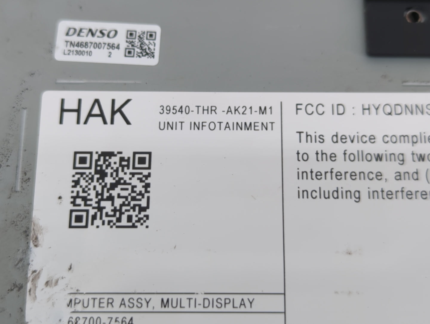 2021 Honda Odyssey Am Fm Cd Player Radio Receiver - Oemusedautoparts1.com